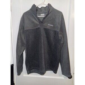 Columbia Womens Medium Gray Quarter Button Up Fleece Sweatshirt